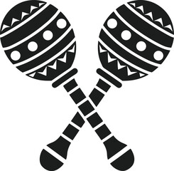 Traditional Maracas Silhouette – Latin Percussion Instrument Vector