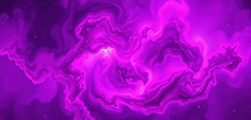 Swirling abstract pink and purple nebula cloud formation, cosmos, digital art