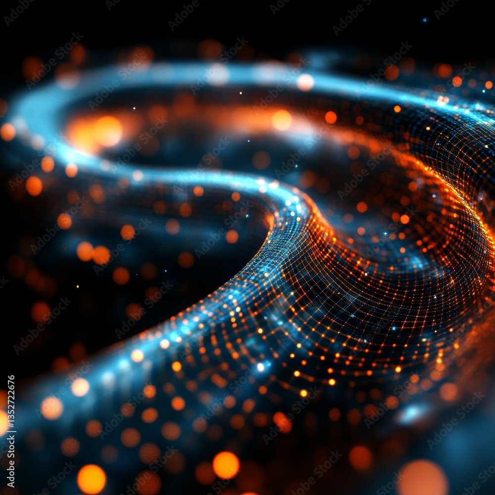 Poster abstract colorful lights flow - vibrant digital background for modern art and design concepts