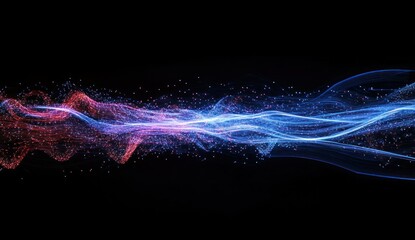 Abstract energy wave with dark background.