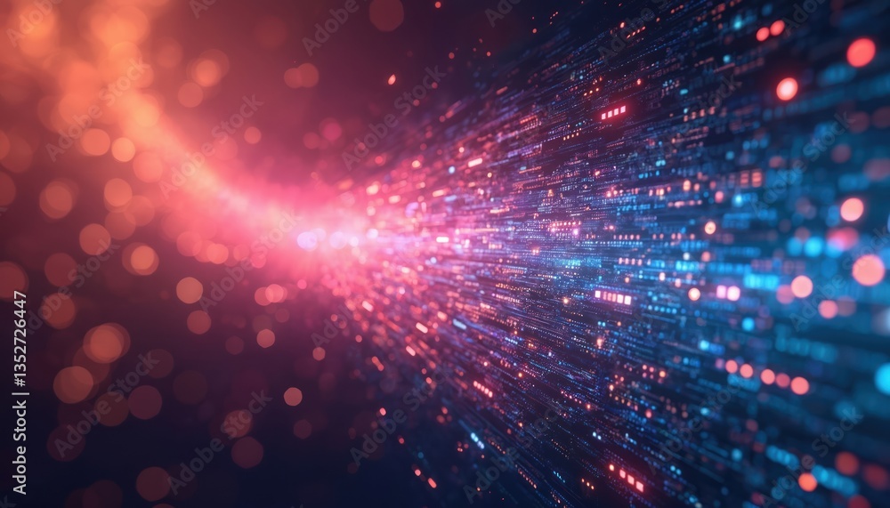 Poster abstract tech background digital data flow. transfer, storage data sets. blockchain, server infrastr
