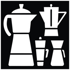 Coffee Maker Vector Silhouettes Classic Espresso & Drip Machines.