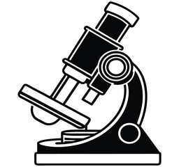 Minimal Line-Art Microscope Illustration – Blue Toned Scientific Icon for Education, Research, and Laboratory Use, Microscope Line Icon, Lab Equipment Vector, Science Tool Illustration
