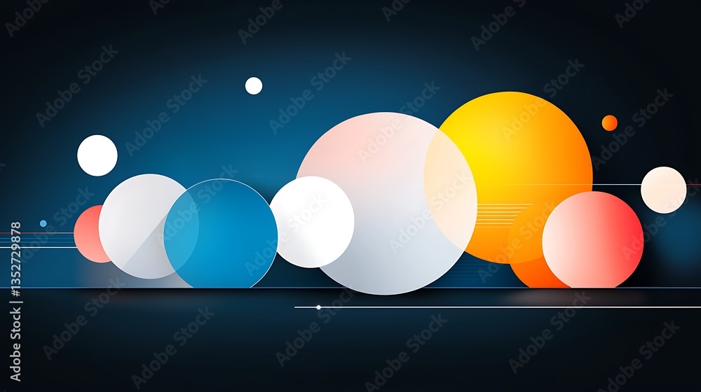 Poster abstract geometric pattern with blue gradient background