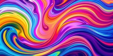 Obraz premium Vibrant, swirling abstract wave pattern in dynamic colors, pattern, swirls