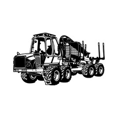Naklejka premium Rottne F13D 2015, forwarder - Heavy Equipment - Heavy Machinery, Construction Machinery Stencil Cut File