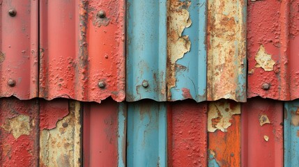Rustic Corrugated Metal Wall Texture: A Study in Decay and Color
