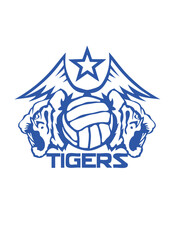 tigers volleyball logo sport aile tigre club