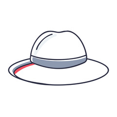 Fototapeta premium Travel hat icon with red accents 