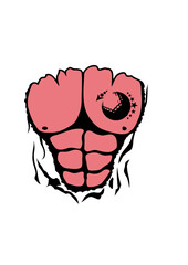 golf corps torse muscle dechire bodybuilder tatouage