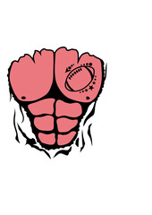 football americain corps torse muscle dechire bodybuilder tatouage