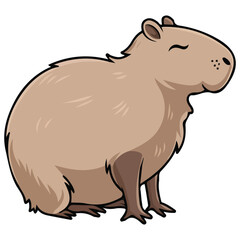 Fototapeta premium Contented Capybara Vector Illustration