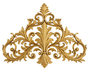 Gold Baroque Ornament on Transparent Background