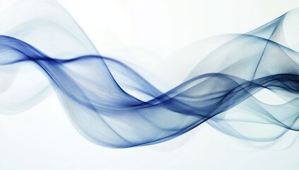 Naklejka premium Blue Abstract Smoke Waves.
