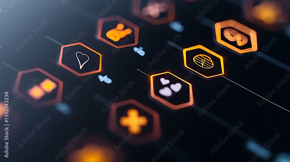 Poster abstract representation of health technology interface