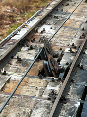 Cable guide rollers of the funicular