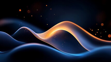 Abstract Swirling Pattern of Blue and Gold Hues