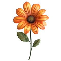 Fototapeta premium Vibrant orange flower blossoms against bold striped backdrop radiating joy and warmth,