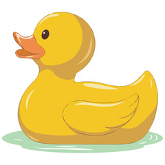 Swimming Rubber Duck Vector Art