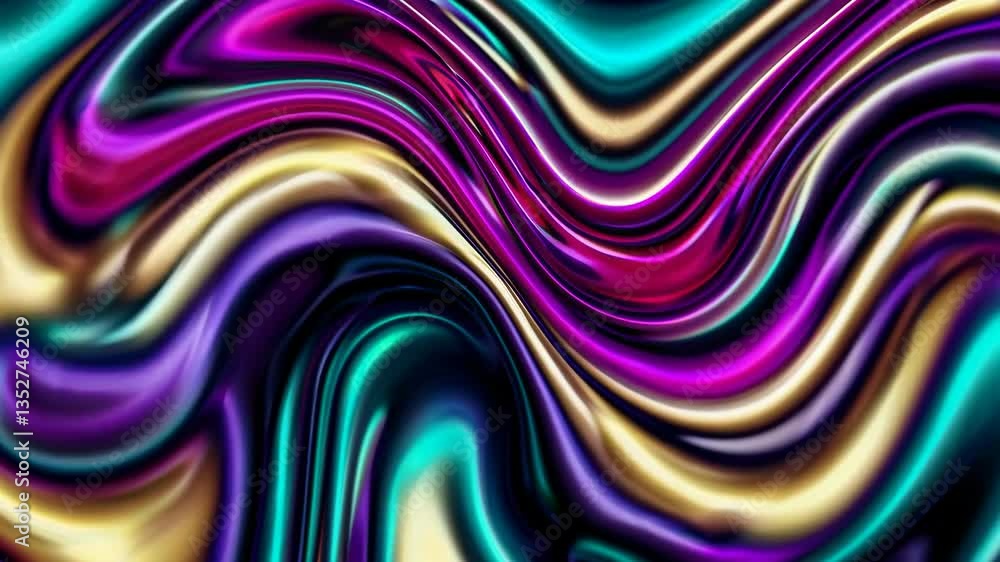 Poster abstract vibrant swirling fluid pattern in turquoise and magenta. modern art design.