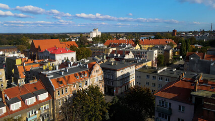 Obraz premium View of the old town from above Europe Brzeg Poland