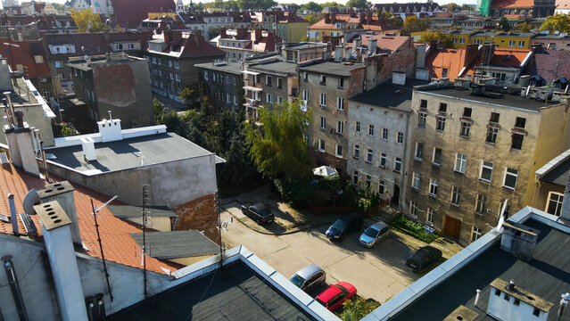 View of the old town from above Europe Brzeg Poland