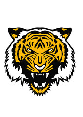 Tigre animal tribal sauvage face cartoon  dessin