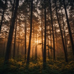sunrise in the forest