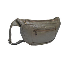 Cut out waist bag isolated on transparent background. Leather fanny pack, bum bag, waist belt bag with zipper for men women. unisex-style. PNG format. — Photography