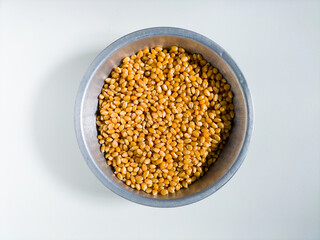 grains of corn on white background