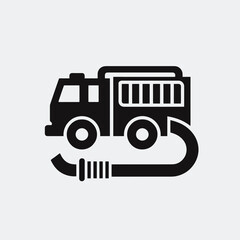  Fire Truck Hose silhouette in black on a white background