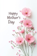 Happy Mother's Day 2025 Card | Pink Flowers Greeting Design

