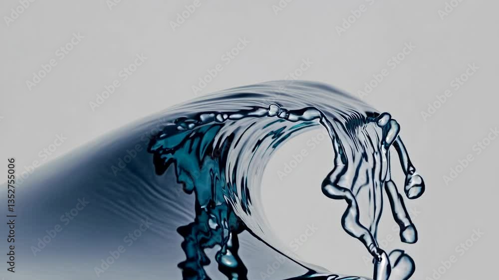 Poster abstract image of splashing blue water wave on light background. nature concept