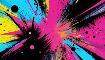 Experience a burst of color with this retro 90s pop art illustration.