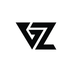Letter GZ or ZG Flat New Simple Trendy Logo Design