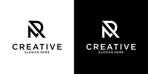 RM or MR initial letter logo design vector.