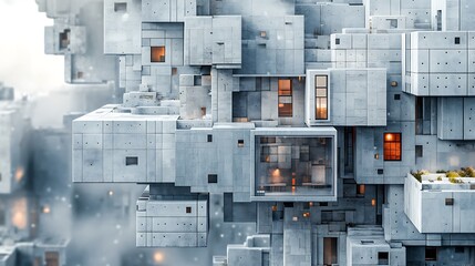 Futuristic urban environment with innovative organic buildings high resolution picture