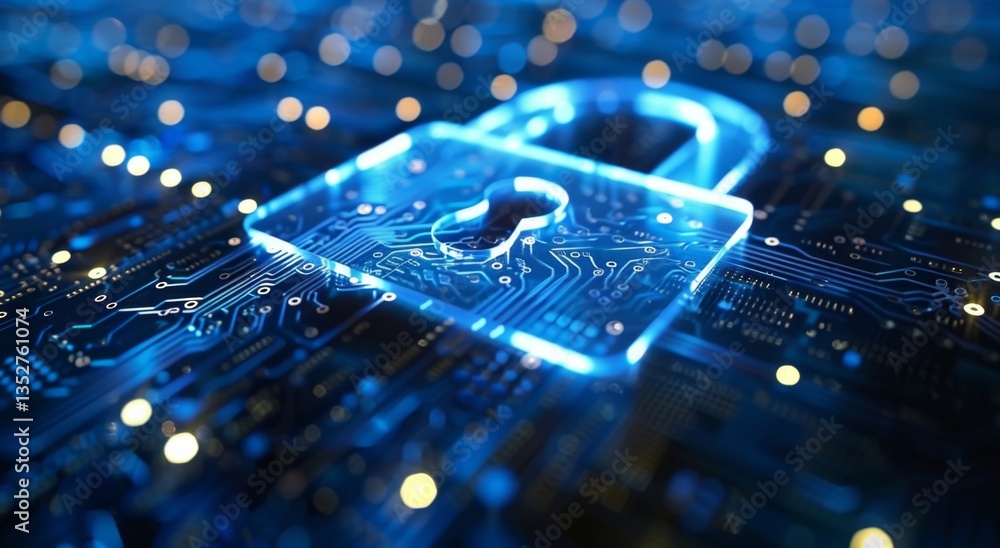 Poster secure your digital assets with innovative cyber security technology and design for online protectio