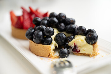 Close up of French Blackberry Tart