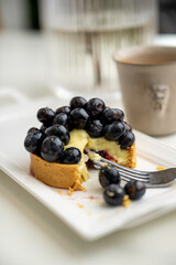 Close up of French Blackberry Tart