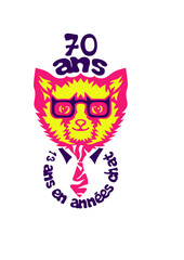 70 ans annee chat anniversaire