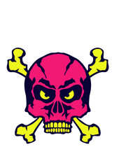 tete de mort avec os