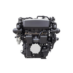 High-performance engine showcasing engineering and design. Features a detailed array of mechanical components, blending power and precision.