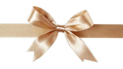 Fototapeta premium Elegant golden bow with ribbon displayed on a transparent background for use in various designs and decorations