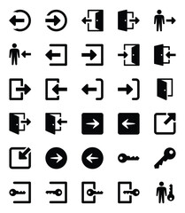 Glyph icons set for Login & logout.