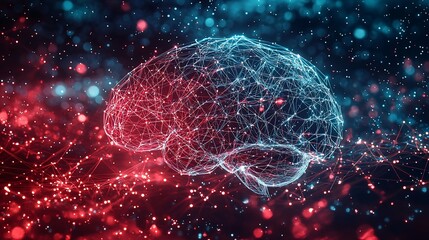 Abstract digital brain, neural network, AI concept. (1)