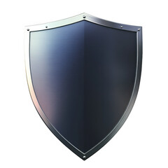 Metallic shield on a transparent background ideal for design projects and creative applications