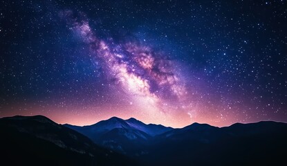 Fototapeta premium Milky Way over Mountain Range. (1)