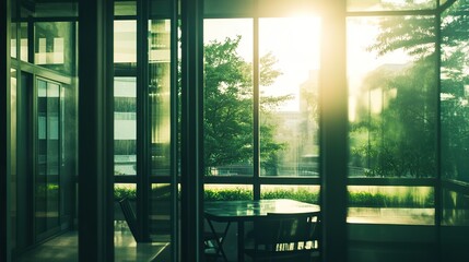 Morning Light Through Glass, Soft Reflections, Minimal Serenity
