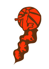 evolution basketball joueur bebe vie joueur dunk © Scal